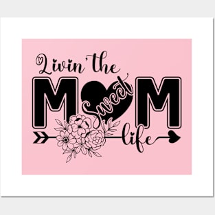 Living The Sweat MOM Life Floral Vintage Mother's Day Posters and Art